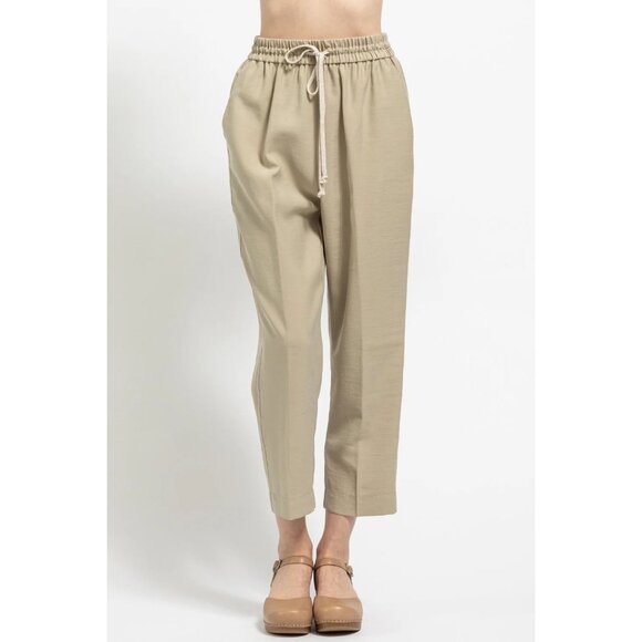 Forte Forte Sand-Washed Drawstring Khaki Trousers Euro Old Money Luxury Pants - Picture 12 of 12